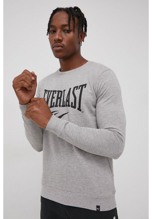 EVERLAST - Everlast Bluza męska kolor szary z nadrukiem. Okazja: na co dzień. Kolor: szary. Wzór: nadruk. Styl: casual