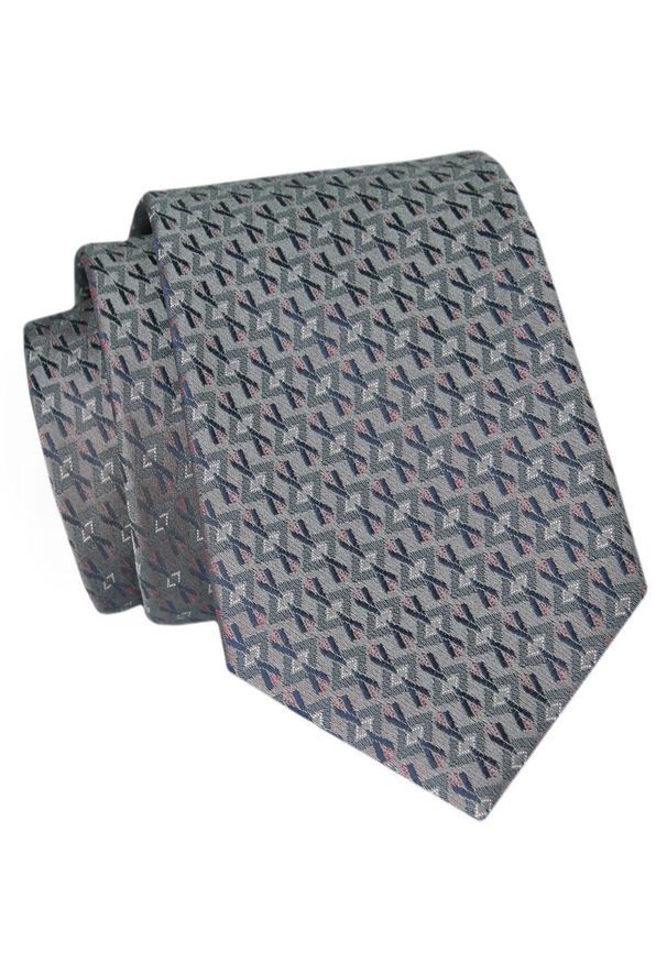 Krawat Angelo di Monti - Szary, Regularny Wzór. Kolor: szary. Materiał: tkanina. Styl: elegancki, wizytowy