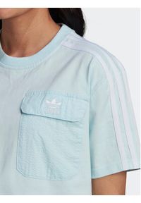 Adidas - adidas T-Shirt Adicolor Classics Poplin Back Loose Tee HL9302 Błękitny Loose Fit. Kolor: niebieski. Materiał: bawełna #3