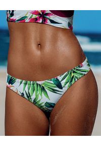 DEL MAAR - Dół od bikini w tropikalny wzór. Kolor: biały