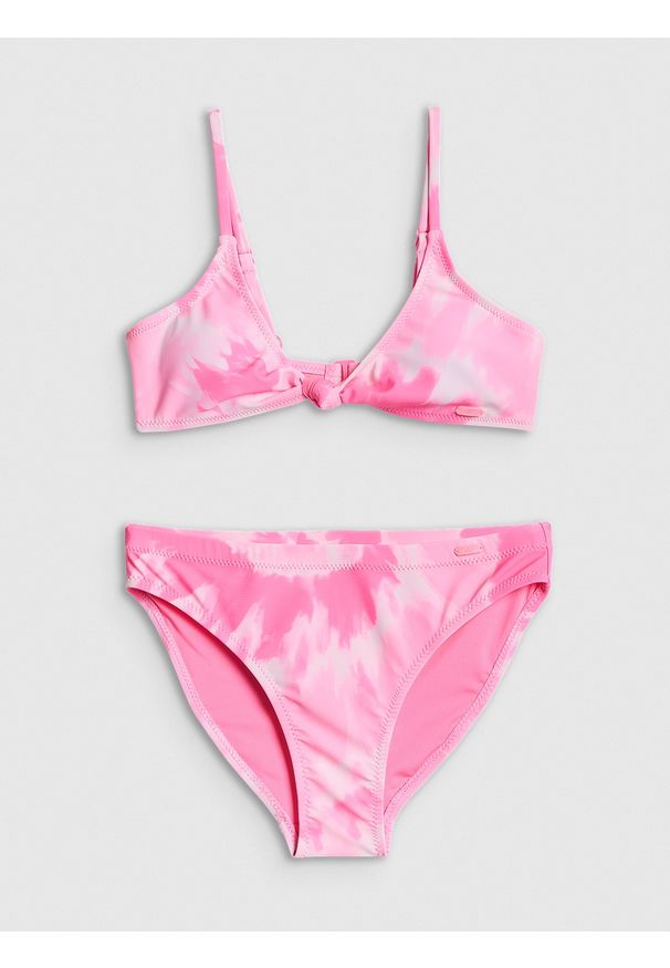 4f - 4F Kostium kąpielowy dwuczęściowy dziewczęcy - multikolor 134/140 (8-10 lat). Kolor: wielokolorowy. Rodzaj stanika: wyciągane miseczki