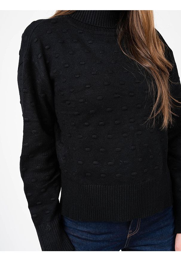 Silvian Heach Sweter | PGA22130LU | Kobieta | Czarny. Typ kołnierza: golf. Kolor: czarny. Materiał: wiskoza, nylon, poliester. Wzór: aplikacja