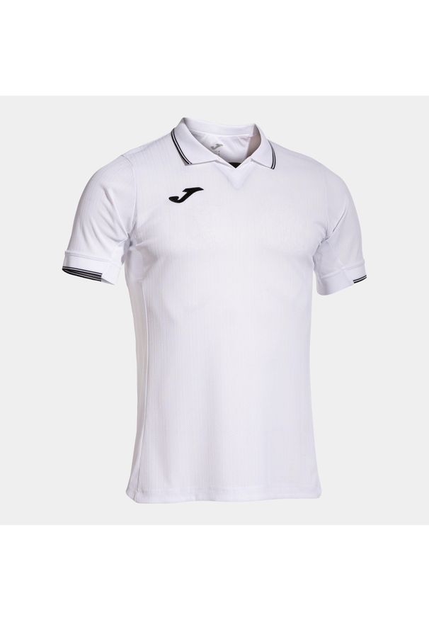 Koszulka piłkarska męska Joma Fit One SS. Typ kołnierza: polo. Kolor: biały. Sport: piłka nożna