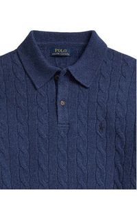 Polo Ralph Lauren Sweter 710974165003 Granatowy Regular Fit. Typ kołnierza: polo. Kolor: niebieski. Materiał: wełna #3