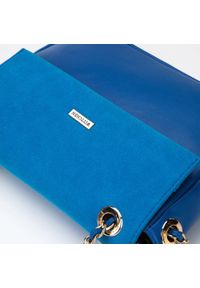 Wittchen - Damska torebka z ekoskóry z matową klapą. Kolor: niebieski. Wzór: haft, geometria, gładki. Dodatki: z haftem. Materiał: skórzane. Rozmiar: małe. Styl: elegancki. Rodzaj torebki: na ramię #5