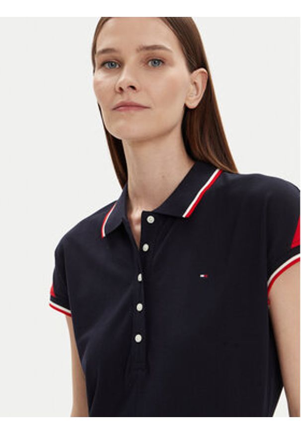 TOMMY HILFIGER - Tommy Hilfiger Sukienka codzienna WW0WW41269 Granatowy Regular Fit. Okazja: na co dzień. Kolor: niebieski. Materiał: bawełna. Typ sukienki: proste. Styl: casual