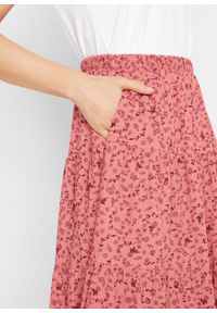 bonprix - Spódnica maxi z falban. Kolor: różowy. Materiał: bawełna #2