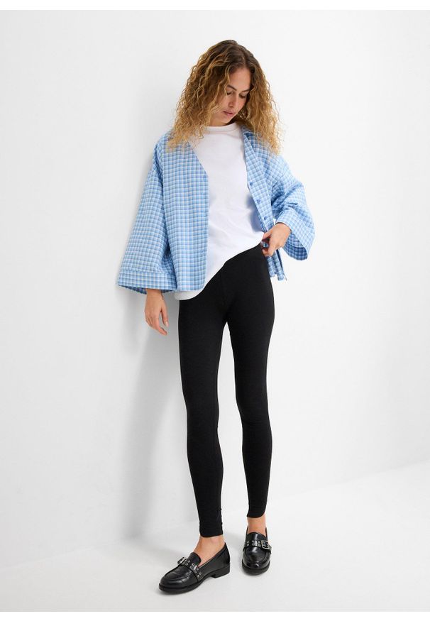 bonprix - Legginsy 7/8. Kolor: czarny. Materiał: bawełna