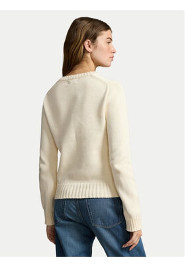 Polo Ralph Lauren Sweter 211896939002 Beżowy Straight Fit. Typ kołnierza: polo. Kolor: beżowy. Materiał: bawełna