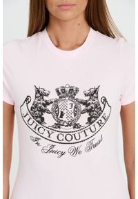 Juicy Couture - JUICY COUTURE Różowy t-shirt Enzo Dog Crest. Kolor: różowy #4