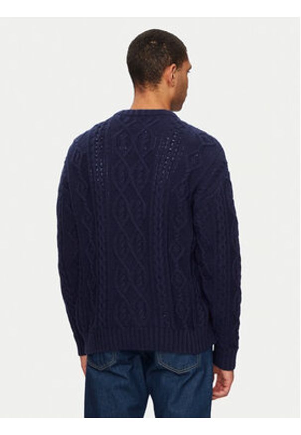 GAP - Gap Sweter 787133-00 Granatowy Relaxed Fit. Kolor: niebieski. Materiał: bawełna, syntetyk