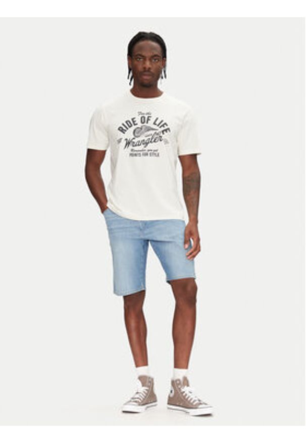 Wrangler Szorty jeansowe Texas 112362508 Niebieski Regular Fit. Kolor: niebieski. Materiał: bawełna