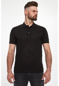 Karl Lagerfeld - Polo męskie z dzianiny ażurowej KARL LAGERFELD. Typ kołnierza: polo. Materiał: dzianina. Wzór: ażurowy #3