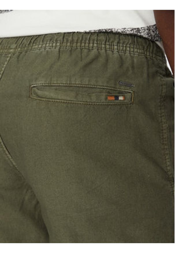 INDICODE Szorty materiałowe Wamo 70-728 Zielony Slim Fit. Kolor: zielony. Materiał: len, bawełna