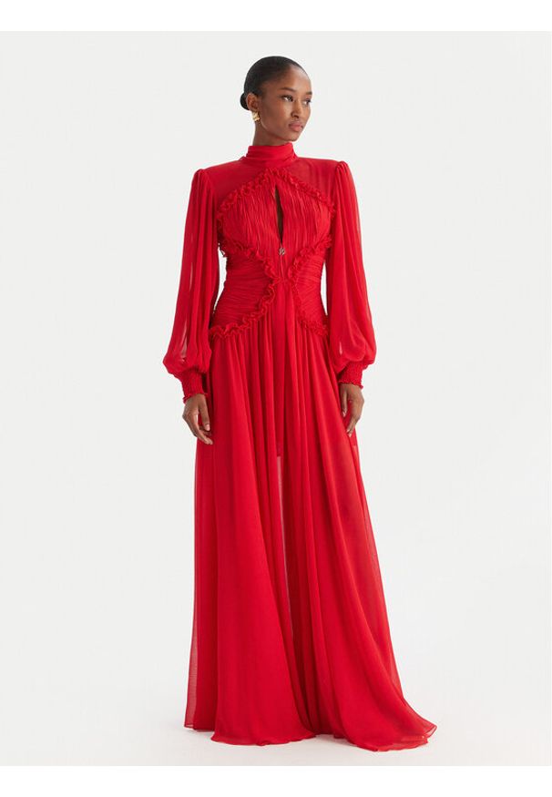 Babylon Sukienka wieczorowa S00833 Czerwony Regular Fit. Kolor: czerwony. Materiał: syntetyk. Styl: wizytowy
