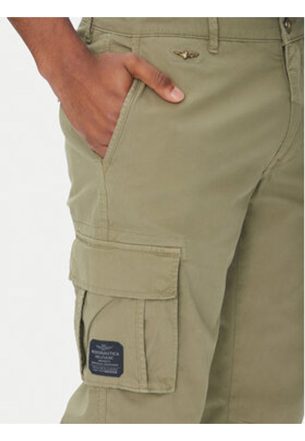 Aeronautica Militare Spodnie materiałowe 251PA1329CT2443 Khaki Regular Fit. Kolor: brązowy. Materiał: bawełna