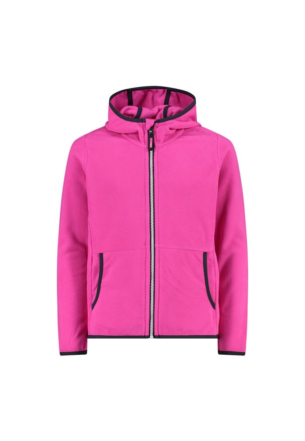 Dziewczęca kurtka z kapturem CMP. Typ kołnierza: kaptur. Kolor: różowy. Materiał: polar. Sport: turystyka piesza