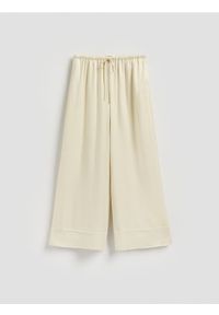 Reserved - Spodnie wide leg z wiskozą - złamana biel. Materiał: wiskoza #1