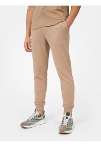 4f - Spodnie dresowe joggery męskie. Kolor: beżowy. Materiał: dresówka