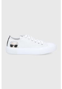 Karl Lagerfeld tenisówki KAMPUS III damskie kolor biały. Nosek buta: okrągły. Zapięcie: sznurówki. Kolor: biały. Materiał: guma