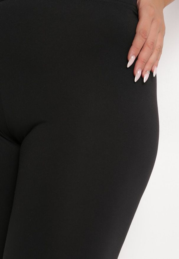 Born2be - Czarne Klasyczne Legginsy z Włókna Bambusowego Reduksa. Kolor: czarny. Materiał: włókno. Styl: klasyczny