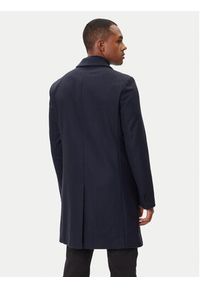 Hugo - HUGO Płaszcz wełniany Migor2541 50546528 Granatowy Slim Fit. Kolor: niebieski. Materiał: wełna #4