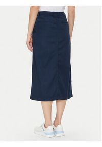 TOMMY HILFIGER - Tommy Hilfiger Spódnica midi Co Blend Midi Skirt WW0WW44726 Granatowy Regular Fit. Kolor: niebieski. Materiał: syntetyk