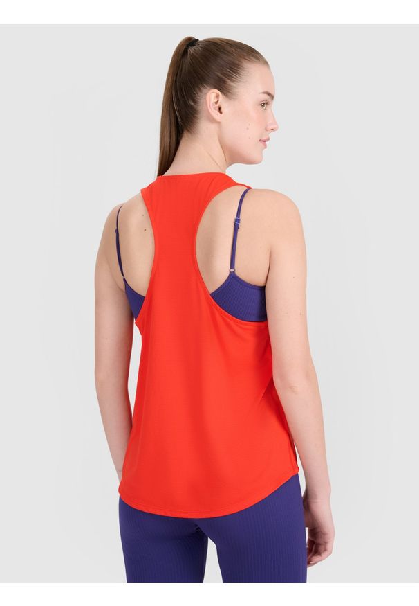 4f - 4F Top treningowy oversize szybkoschnący damski - czerwony M. Kolor: czerwony