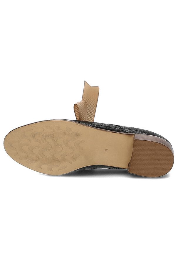 Czarne Półbuty Gamis Eleganckie Damskie Buty Skórzane. Kolor: czarny. Materiał: skóra. Szerokość cholewki: normalna. Obcas: na obcasie. Styl: elegancki. Wysokość obcasa: niski