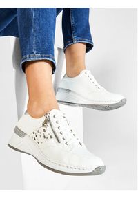 Rieker Sneakersy N4322-80 Biały. Kolor: biały. Materiał: skóra #4