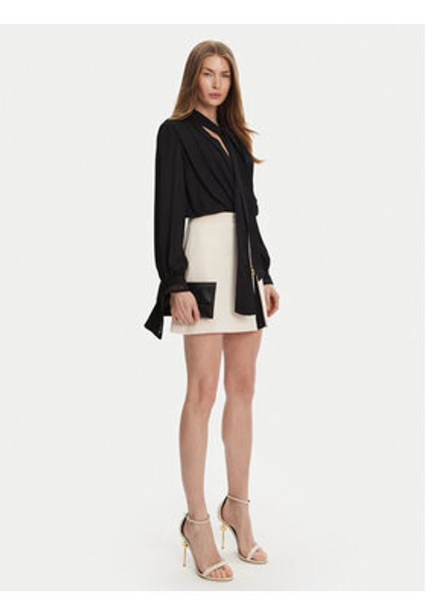 Elisabetta Franchi Spódnica mini GO-079-51E2 Écru Regular Fit. Materiał: syntetyk