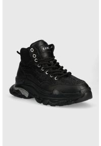 GOE sneakersy zamszowe kolor czarny MM2N4017.BLACK. Nosek buta: okrągły. Zapięcie: sznurówki. Kolor: czarny. Materiał: zamsz. Obcas: na platformie #5