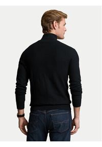Polo Ralph Lauren Sweter 710932304505 Czarny Regular Fit. Typ kołnierza: polo. Kolor: czarny. Materiał: bawełna #3