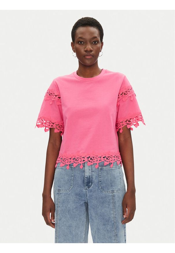 Morgan T-Shirt 251-DFUTUR M Różowy Regular Fit. Kolor: różowy. Materiał: bawełna