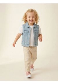 Sinsay - Bawełniane jeansy z haftowanymi kwiatkami - beżowy. Kolor: beżowy. Wzór: haft, kwiaty #1