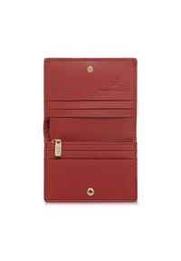Ochnik - Czerwony skórzany portfel damski z ochroną RFID. Kolor: czerwony. Materiał: skóra #5