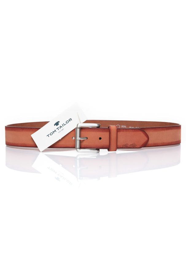 Tom Tailor - TOM TAILOR PASEK SKÓRZANY SOPO-TT376 351 40mm Ledergürtel RO2689. Materiał: skóra. Styl: klasyczny