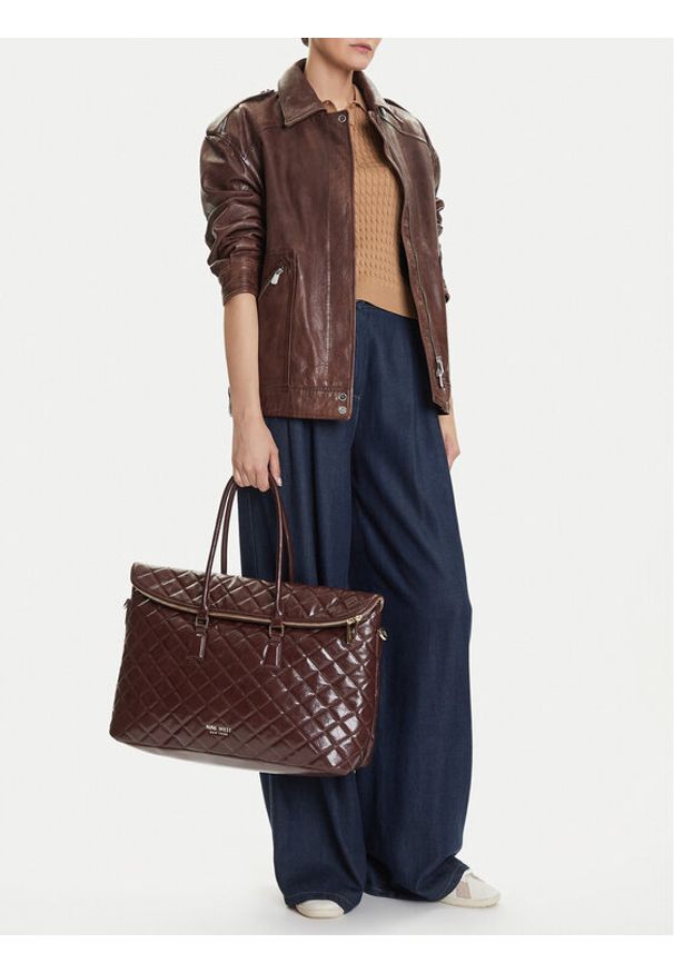 Nine West Torebka CEO-SOPHIA-LA374-4066 Brązowy. Kolor: brązowy
