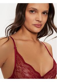 Hunkemöller Biustonosz z fiszbiną 206365 Bordowy. Kolor: czerwony. Materiał: syntetyk #3