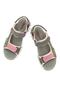 Sandały damskie Artiker, cholewka ze skóry naturalnej nubukowej regulowane paski z zapięciem na rzep, kolorowe, 58C1815. Zapięcie: rzepy. Materiał: nubuk, skóra. Wzór: kolorowy, paski #4