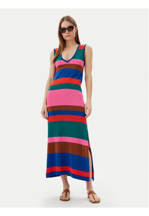 LOLA CASADEMUNT Sukienka dzianinowa MS2516032 Kolorowy Regular Fit. Materiał: syntetyk. Wzór: kolorowy