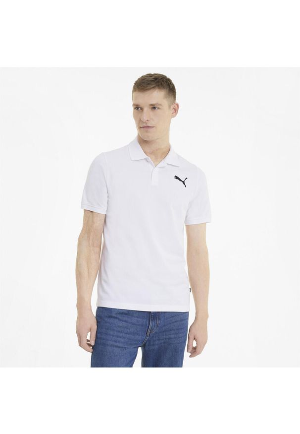Koszulka Polo Sportowa Męska Puma Ess Pique. Typ kołnierza: polo. Kolor: wielokolorowy, biały, czarny. Materiał: bawełna. Styl: sportowy