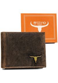 BUFFALO WILD - Portfel męski Buffalo Wild RM-05-BAW brązowy. Kolor: brązowy. Materiał: nubuk, skóra #1