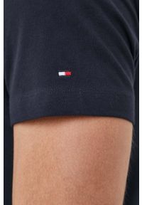 TOMMY HILFIGER - Tommy Hilfiger t-shirt bawełniany kolor granatowy z aplikacją. Kolor: niebieski. Materiał: bawełna. Długość rękawa: krótki rękaw. Długość: krótkie. Wzór: aplikacja. Styl: klasyczny #3