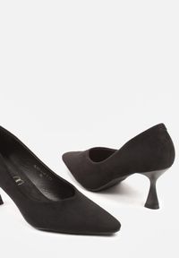 Renee - Czarne Czółenka Vices na Obcasie Typu Klepsydra ze Skórzaną Wkładką Dedvire. Kolor: czarny. Materiał: skóra. Obcas: na obcasie. Styl: elegancki. Wysokość obcasa: średni #6