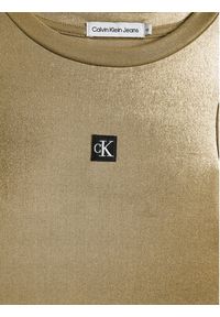 Calvin Klein Jeans Sukienka codzienna Metallic IG0IG02323 Złoty Regular Fit. Okazja: na co dzień. Kolor: złoty. Materiał: syntetyk. Typ sukienki: proste. Styl: casual