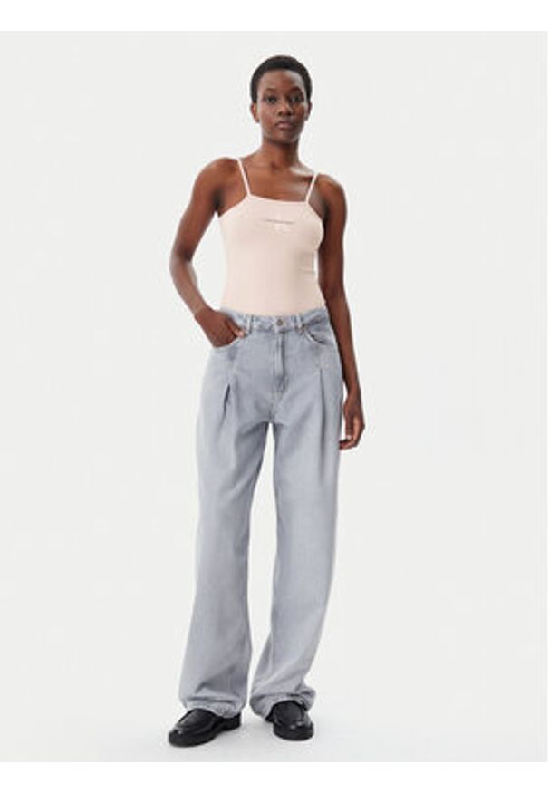 Calvin Klein Jeans Body Monologo J20J223421 Różowy Slim Fit. Kolor: różowy. Materiał: bawełna