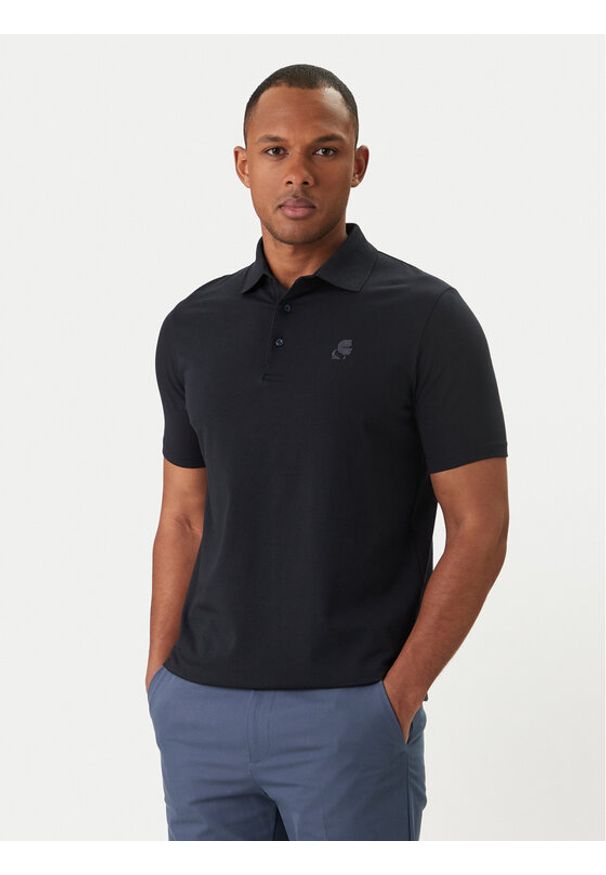Karl Lagerfeld - KARL LAGERFELD Polo 745750 562221 Granatowy Regular Fit. Typ kołnierza: polo. Kolor: niebieski. Materiał: bawełna