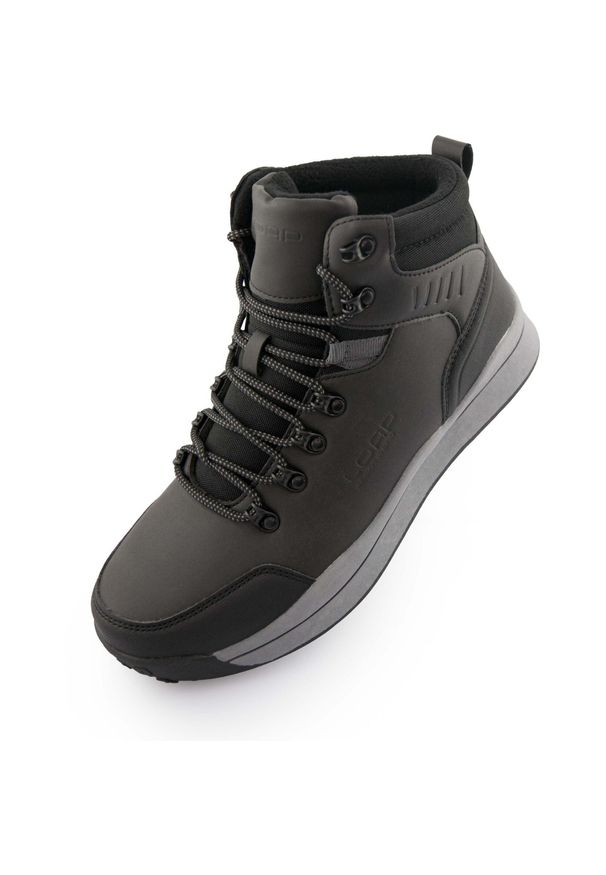 HSN - Wodoodporne męskie buty zimowe Ahman Black - Rozmiar 45. Kolor: czarny. Materiał: polar. Sezon: zima. Sport: turystyka piesza