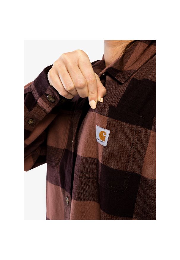 Koszula turystyczna damska Carhartt Midweight Flannel L/S Plaid Shirt. Kolor: brązowy